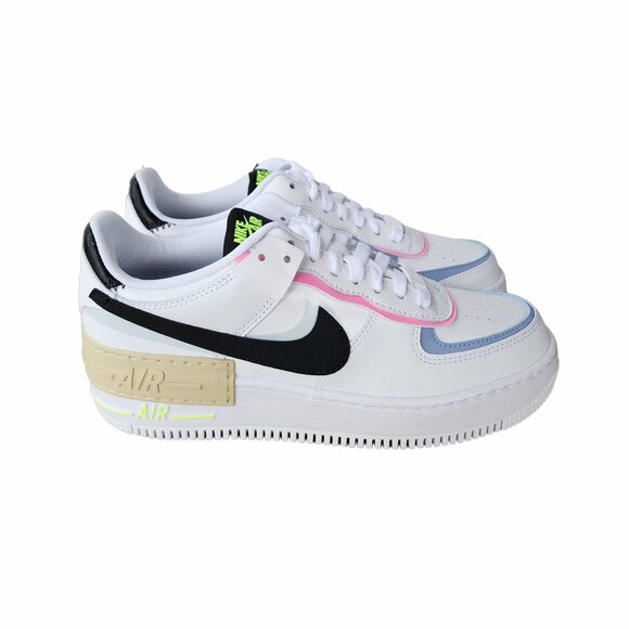 ❤️Nike Air Force 1 Low Shadow Sz 9.5 Womens Shoes Sneaker White Blue FJ0735-100 - Picture 9 of 13